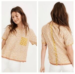 Madewell Button Back Pocket Top In Jaipur Floral Size Small